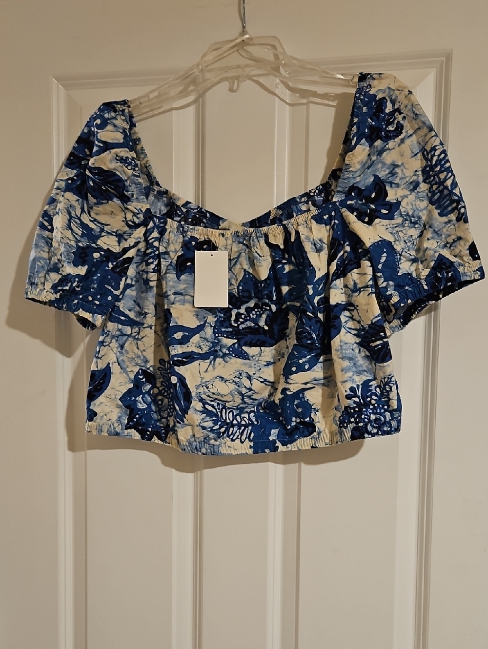 Blue Floral Crop Top